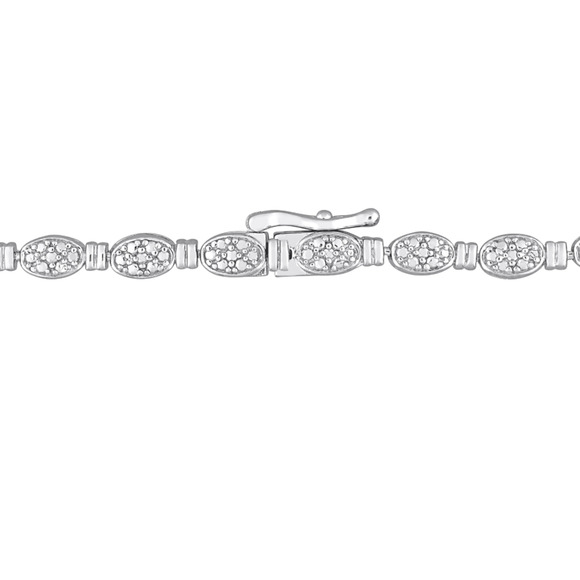 Sterling Silver 1/2ct TDW Diamond Tennis Necklace 17" - Picture 5 of 6